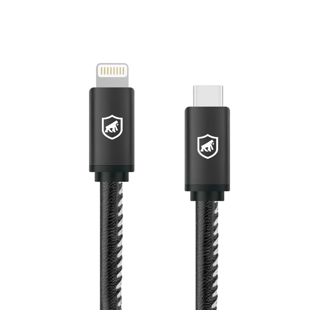Gshield Cabo Turbo Militar Lightning/Tipo C, Homologado, Carregamento Extremamente Rápido Qualcomm 3.0 para iPhone/iPad