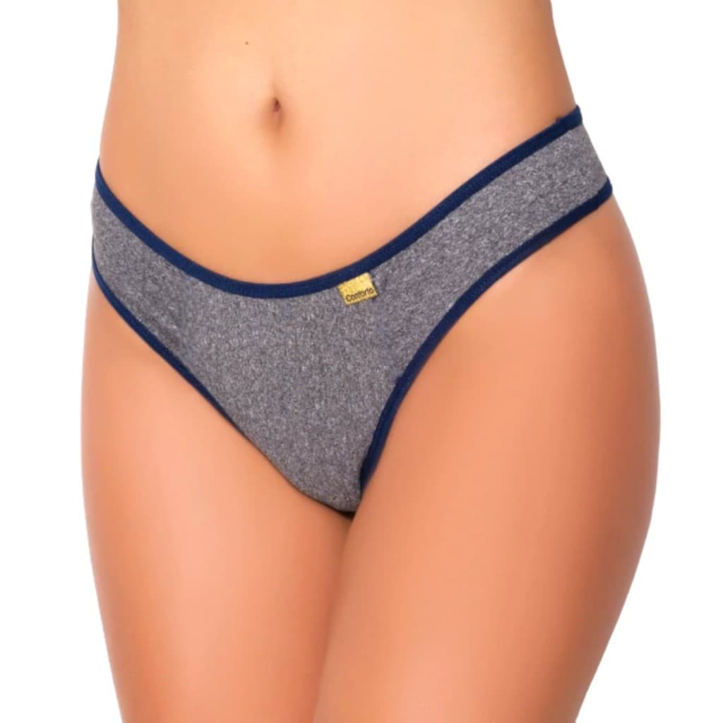 Kit 3 Calcinha Mescla Com Viés Colorido Calcinha Básica Tanga feminina