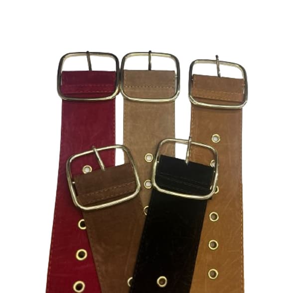Cinto Feminino Com Furos Em Metal Dourado Cores Modelo Grosso MZS-2066