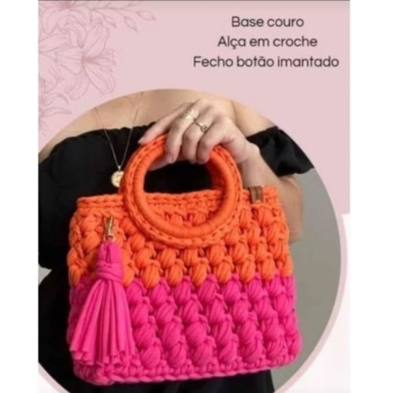 bolsa de luxo feita a mao em croche bag grande pode personalizar cm sua cor preferida