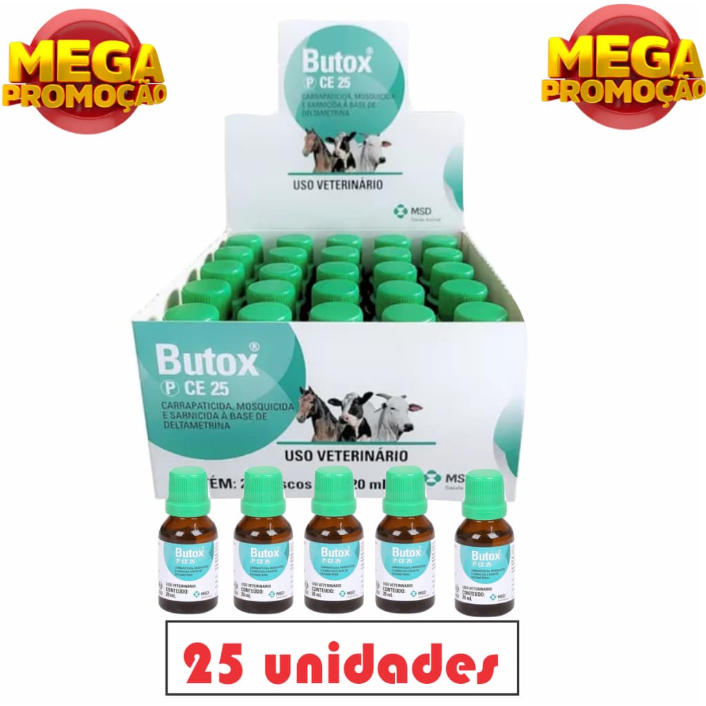 Kit 25 Butox Carrapato Antipulgas Sarnicida Mosquicida Repelente Mata Barata Formiga Pulgas