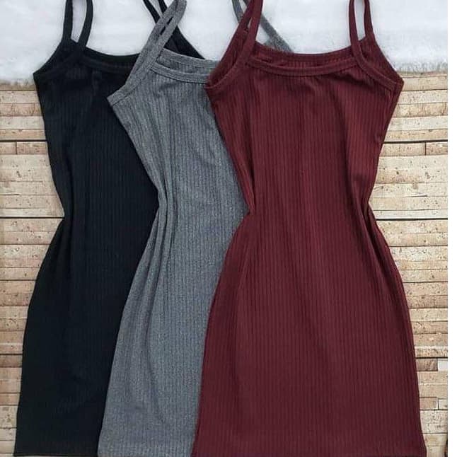 KIT DE 3 VESTIDOS CANELADOS CORES QUE COMBINAM