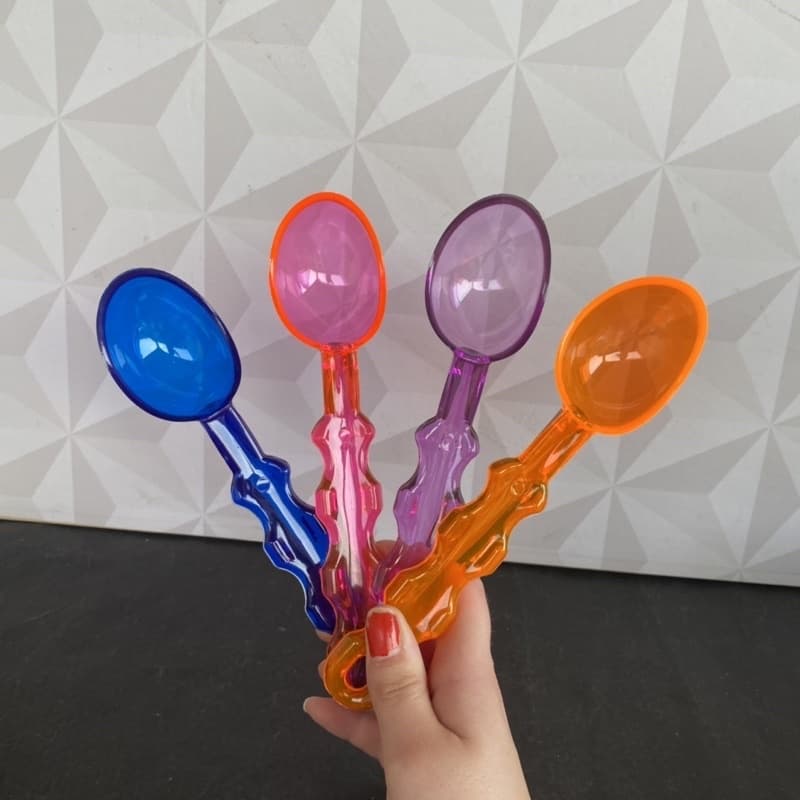 Colher de sorvete rosa, azul ou rosa de plástico acrílico barata para cozinha - concha pegador para sorvete e sobremesa