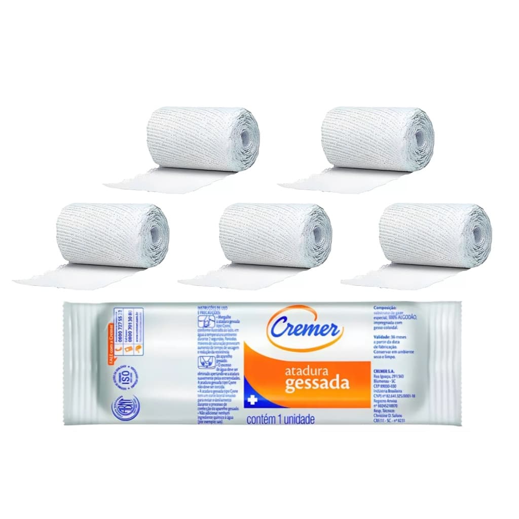 Atadura Gessada Cremer Cysne Gessoterapia Caixa Com 05 Rolos