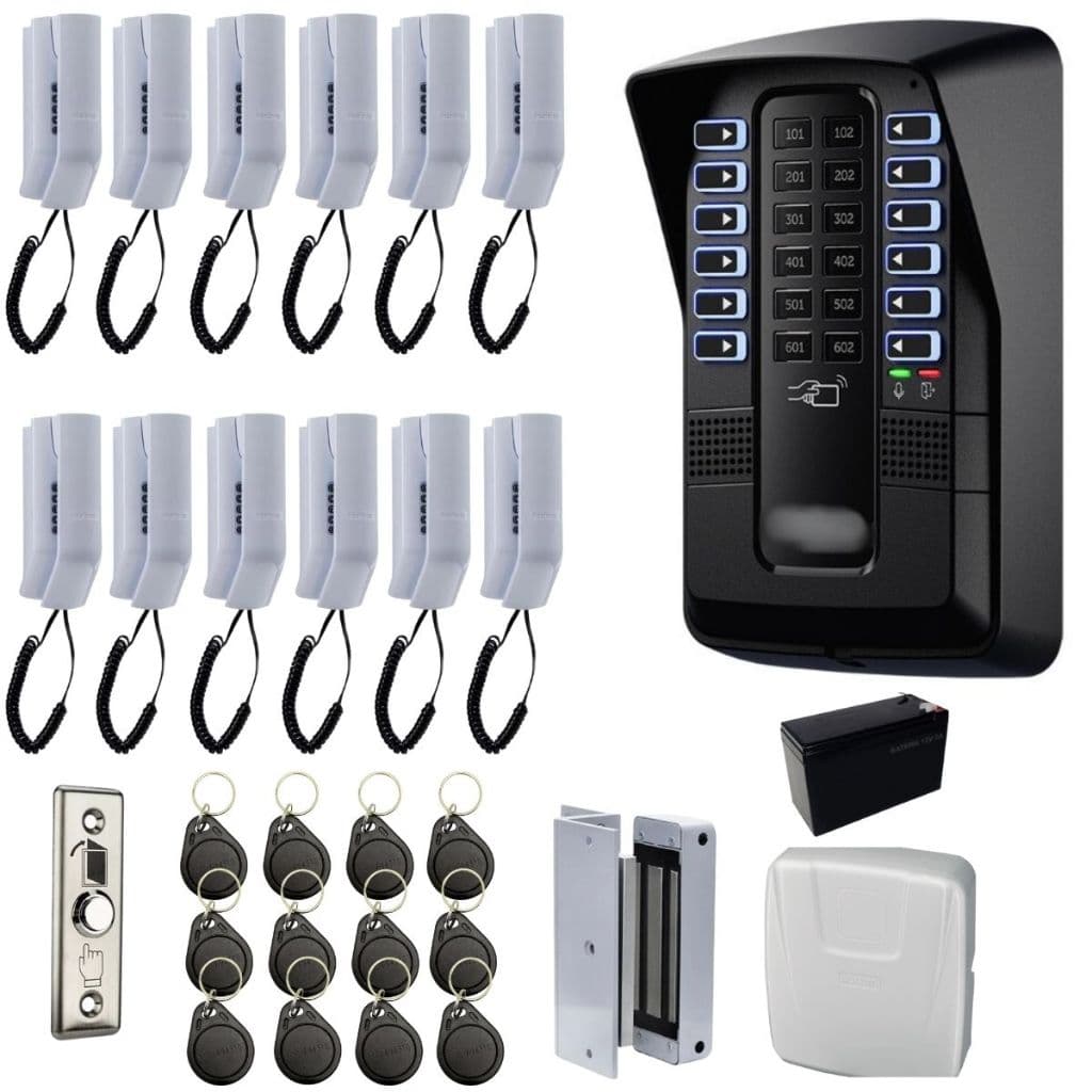 Porteiro Interfone Coletivo Eletronico Predial Residencial 12 Pontos Intelbras Fechadura Eletroima