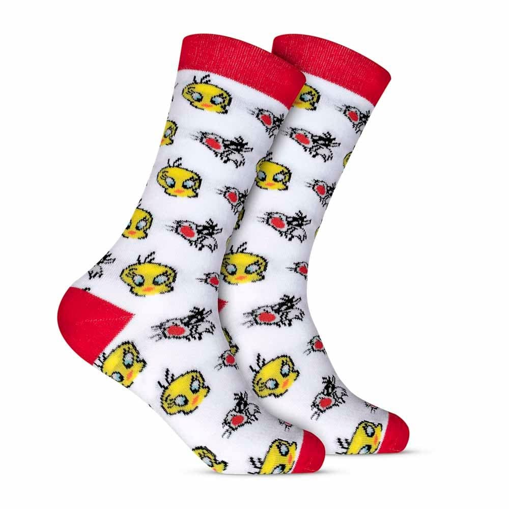 Par Meias Piu-Piu Frajola Pernalonga Taz Mania Looney Tunes 39/43 Hoahi Style Original