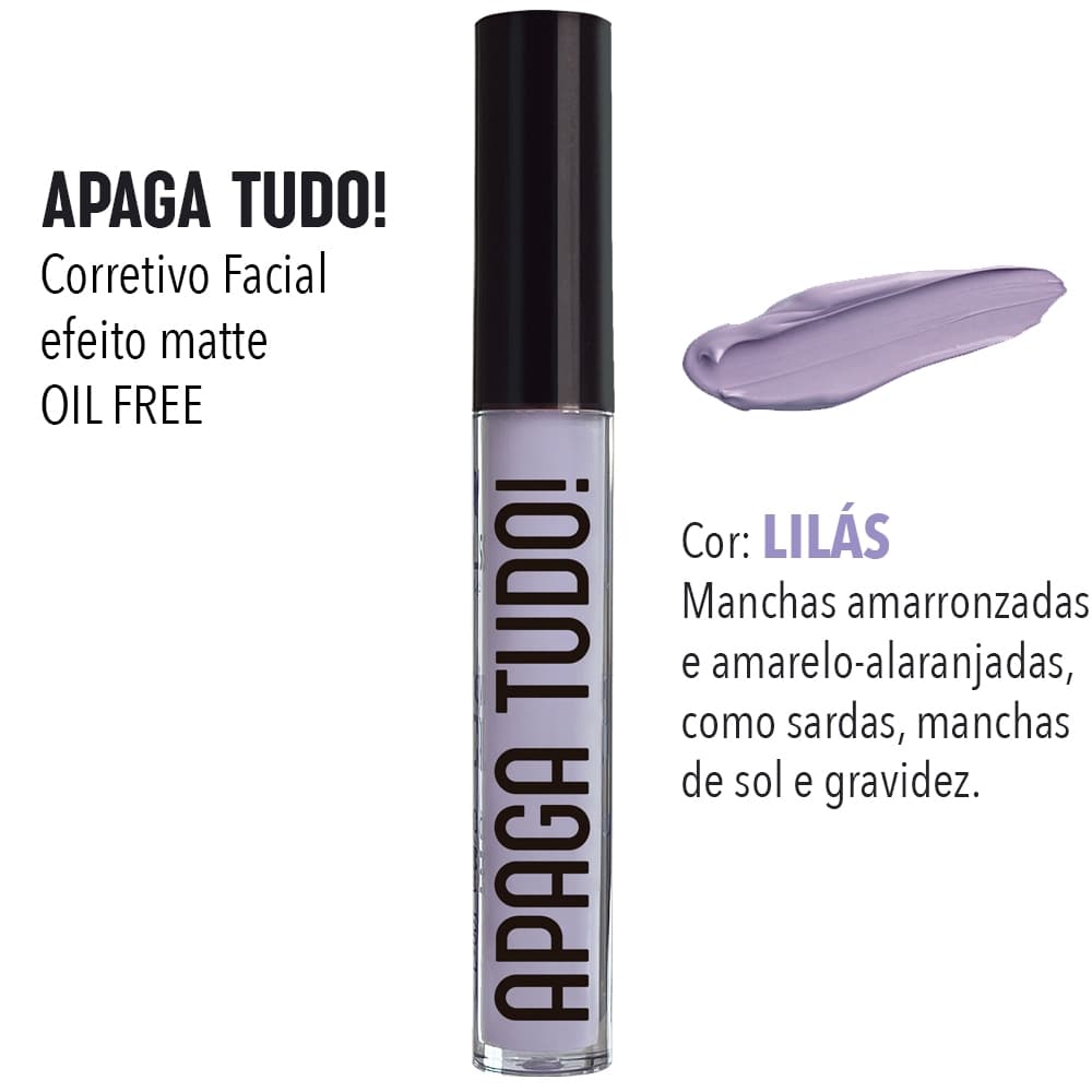 Corretivo Facial Líquido Apaga Tudo! Koloss - Lilás