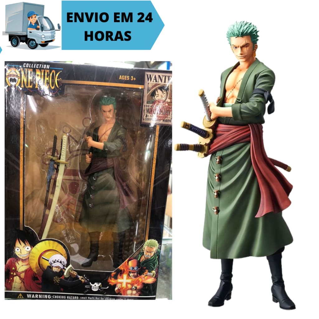Boneco Zoro Anime Figure One Piece 18Cm - Roronoa Zoro preço da fabrica mais barato