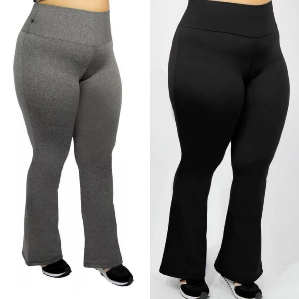 Calça Flare Bailarina Plus Size G1 G2 G3 Cintura Alta