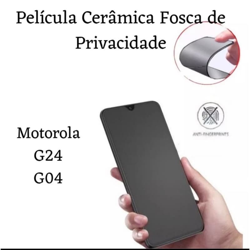 Película Cerâmica Fosca Privacidade Para Motorola Moto G24 / G04