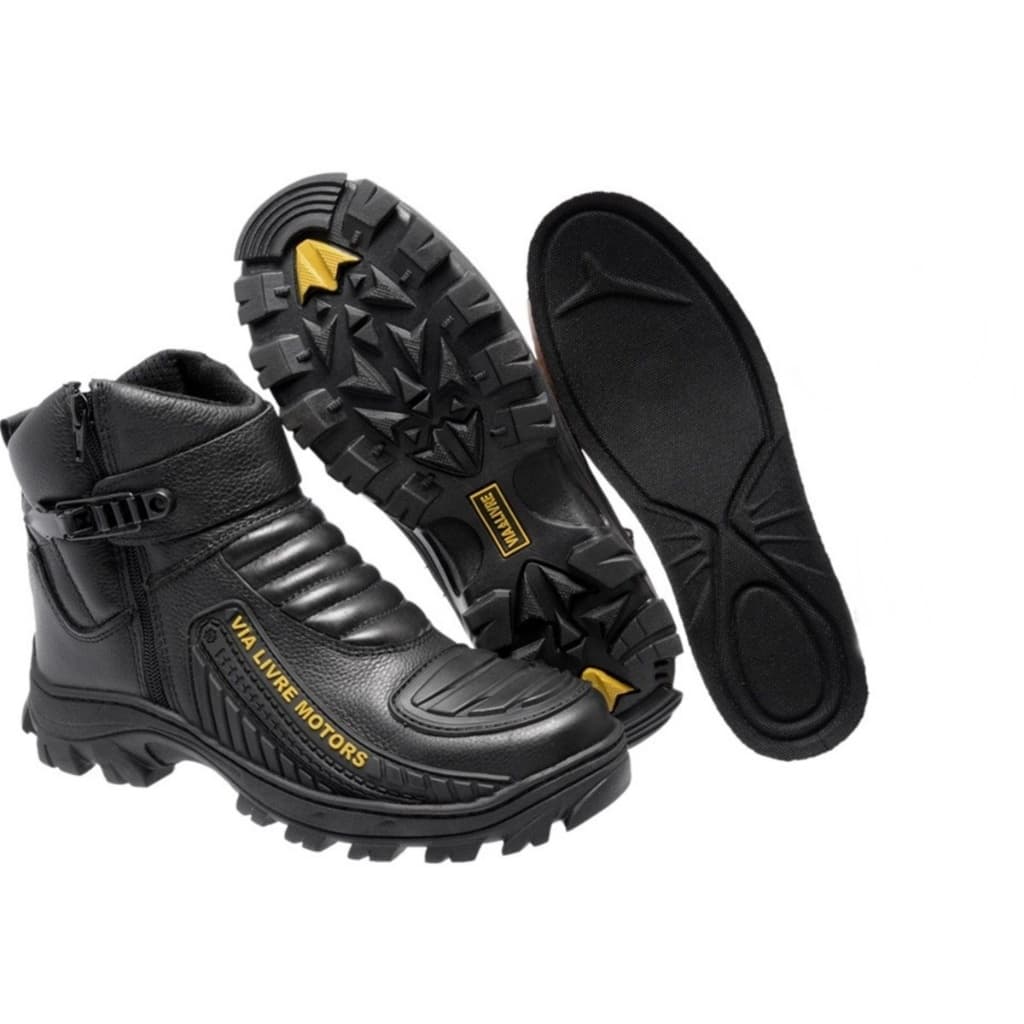 BOTA MOTOCICLISTA EM COURO PREMIUM RESULTANDO EM MAIOR DURABILIDADE.