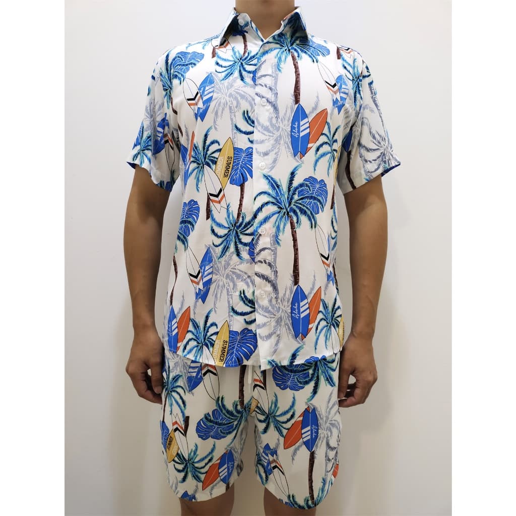 Conjunto Camisa e Short  Adulto Masculino Tecido de viscose  com elastano  encolhe um pouquinho