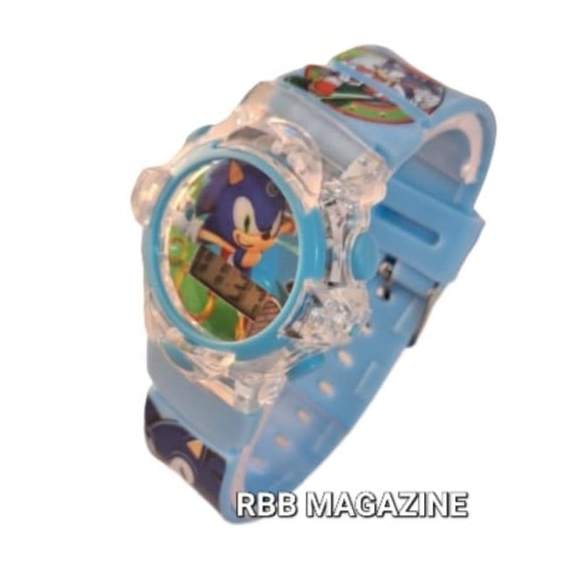 Relógio de pulso digital infantil sonic 3D com luzes e musica sonic
