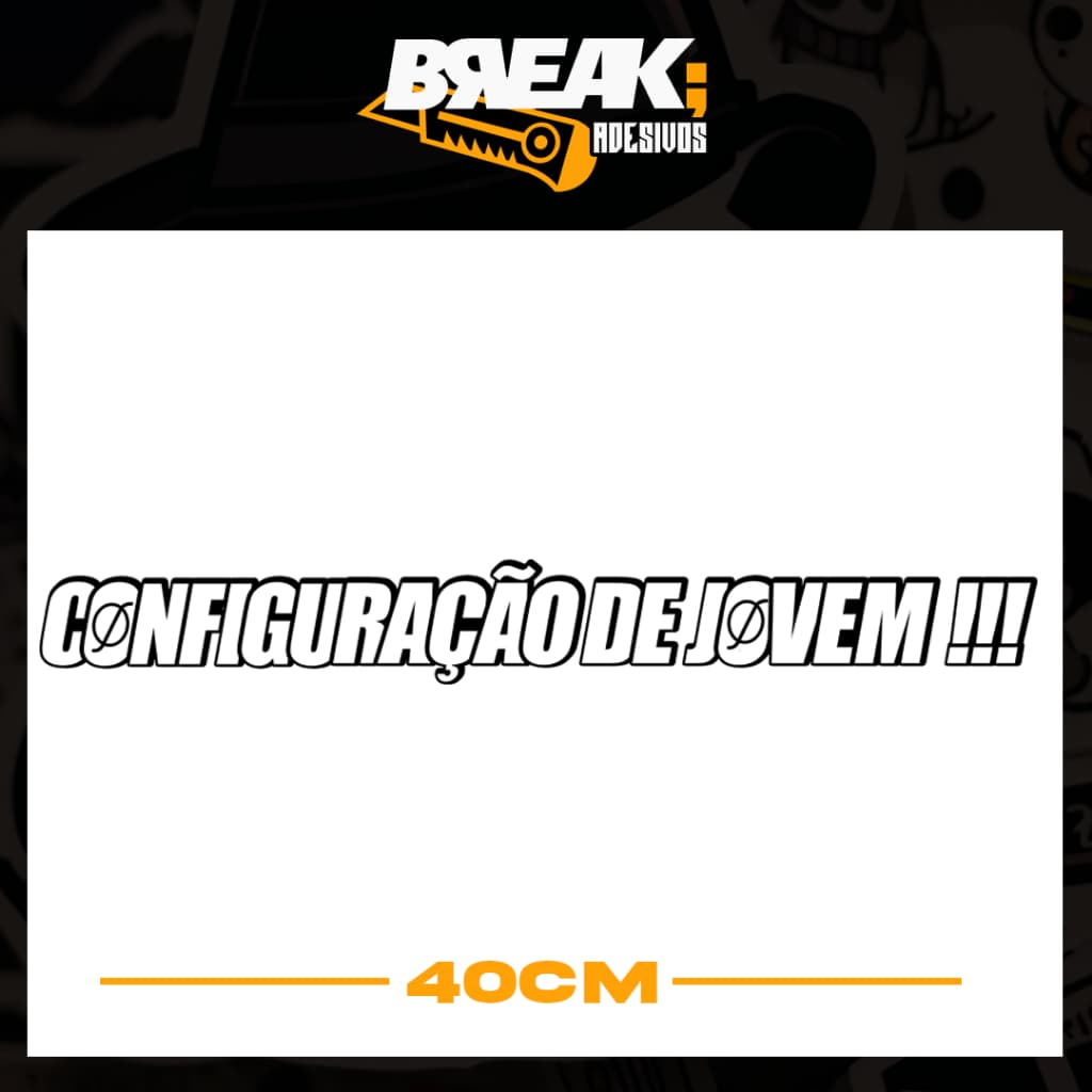 Adesivo Configuração de Jovem - Carro/Caminhão