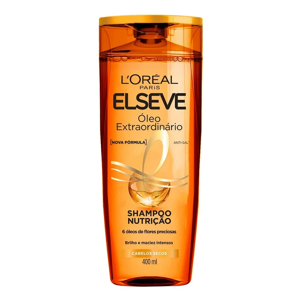 Shampoo Elseve Óleo Extraordinário 400ml Nutrição, Hidratação, Brilho e Anti Frizz