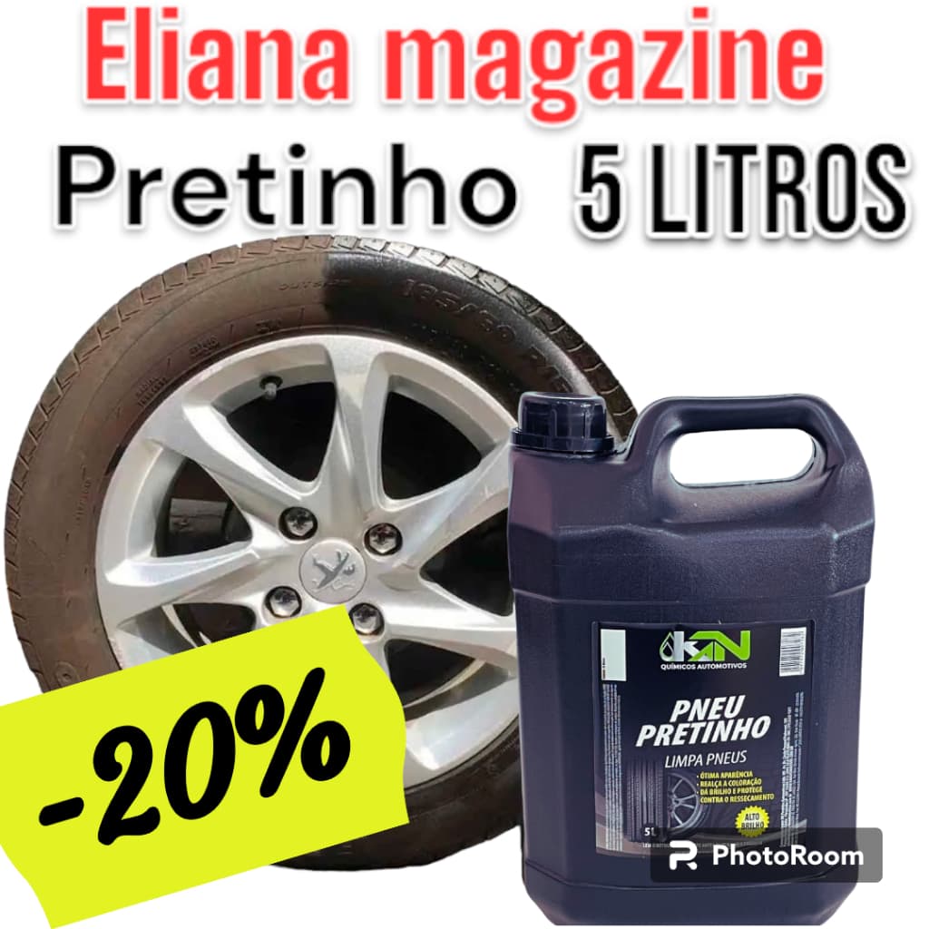 Limpa Pneus Pretinho 5 Litros Embalagem Econômica Kn