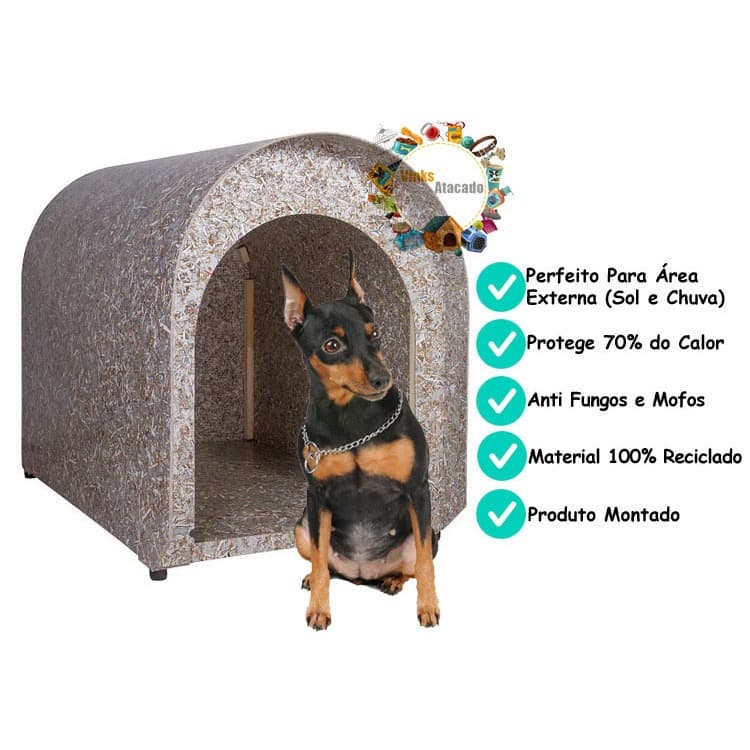 Casinha de Madeira Ecologica Reciclada N1 Para Cachorro Cães Casa House Pet Pequeno Pinscher Semelhantes