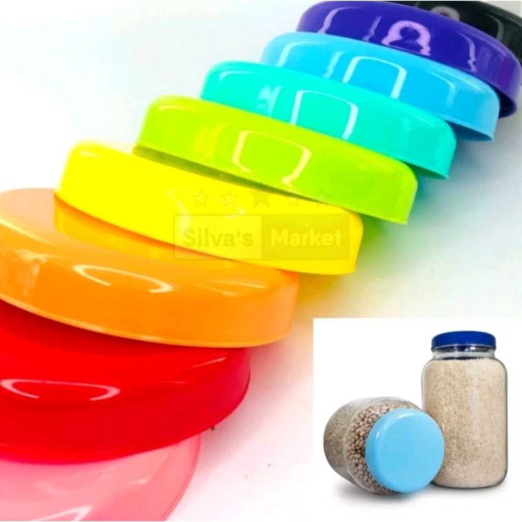 Kit 5, 15, 10 ou 20 Tampas Plásticas P/ Pote Vidro de Palmito 3L - 110mm Coloridas