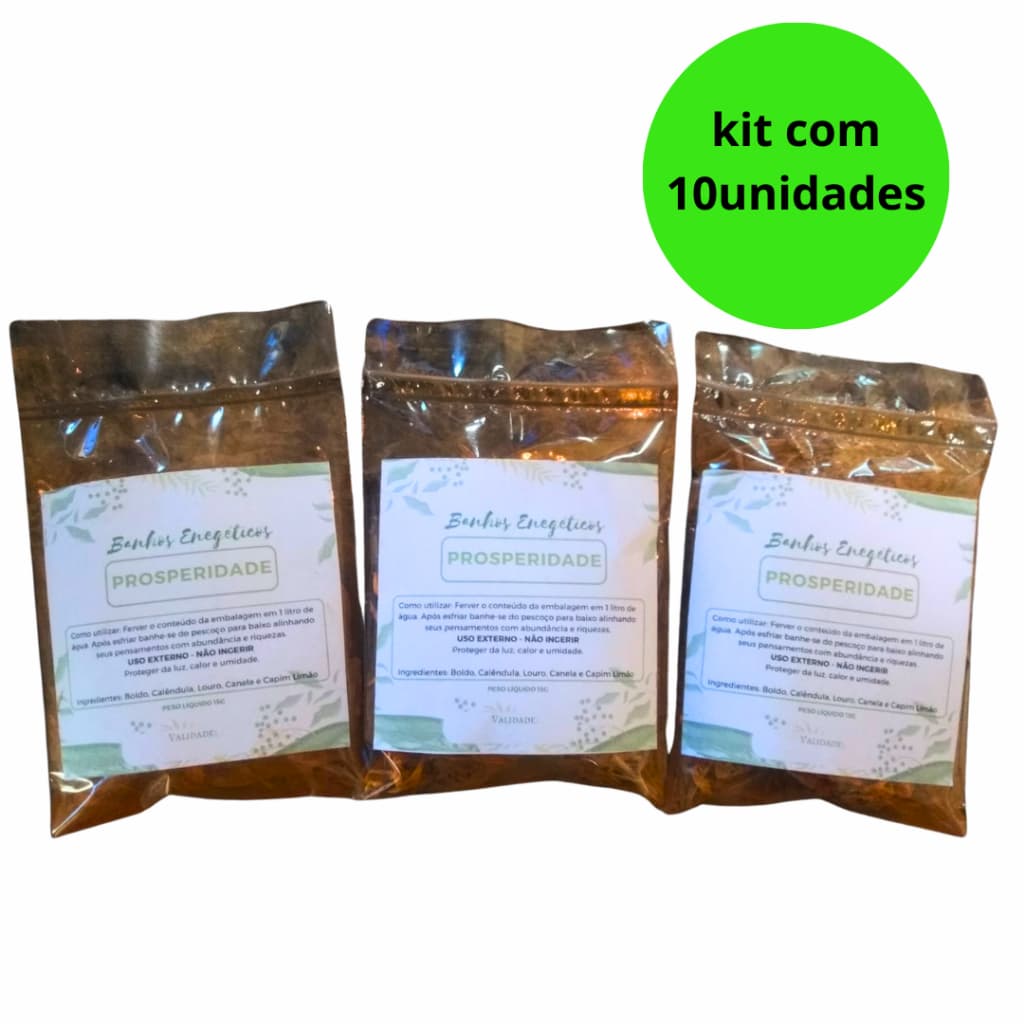 Kit 10 Unidades Banho Energético - Prosperidade