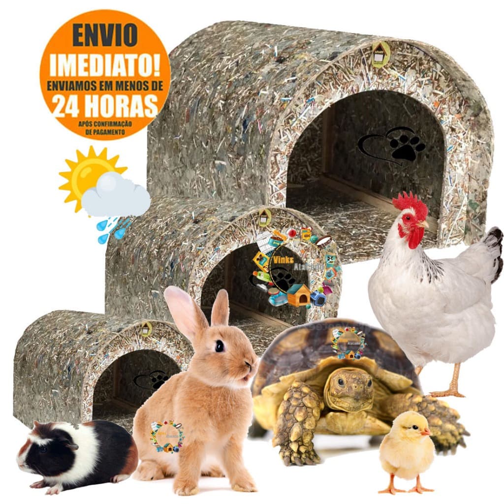 Casinha Ecológica Reciclavel Grande Toca Pequena Casa Para Tartaruga Pato Jabuti Galinha Porco Porquinho India Chichila