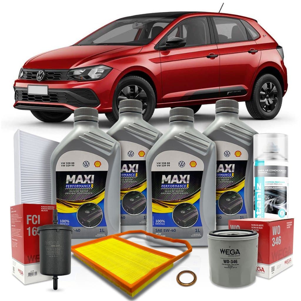 Kit Revisão Óleo Original Vw 5w40 Polo 1.0 Mpi 3cc 2018 2019 2020 2021 2022 2023 2024 2025