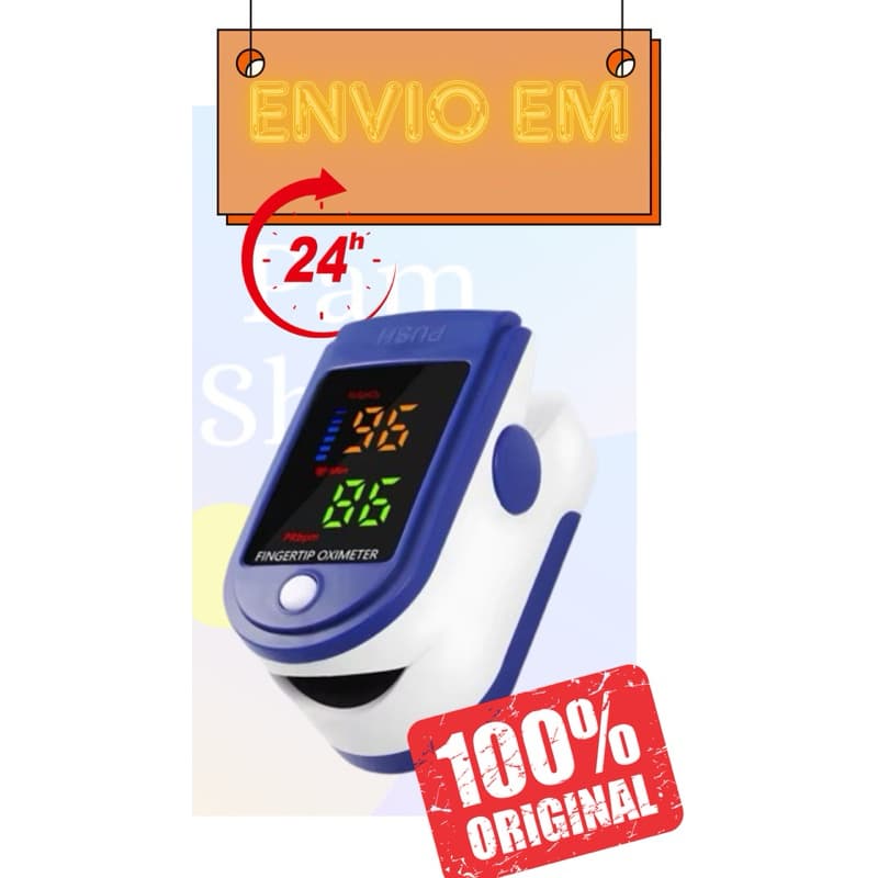 Medidor de Frequência Cardíaca e Saturação de Oxigênio - Oxímetro de Pulso Para Dedo Digital