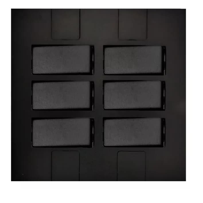 Conjunto 6 Interruptores 4x4 Preto Fosco Pluzie Modular