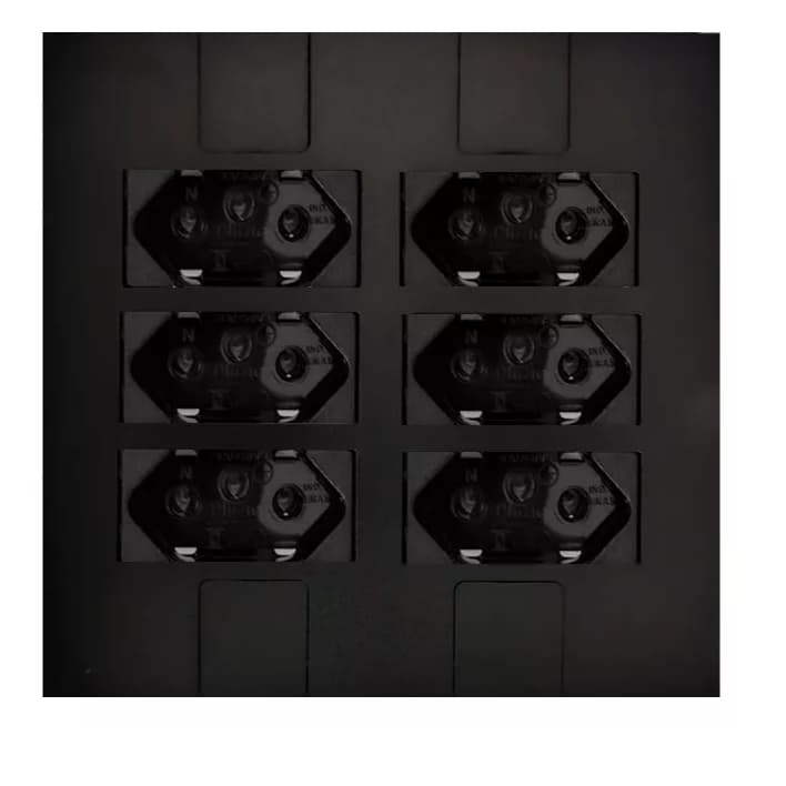 Conjunto 6 Tomadas 4x4 Preto Fosco Pluzie Modular