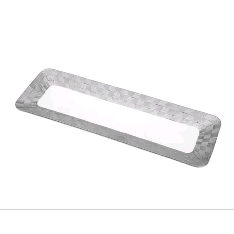 Travessa Porcelana Vera Silver 36x12x2cm.