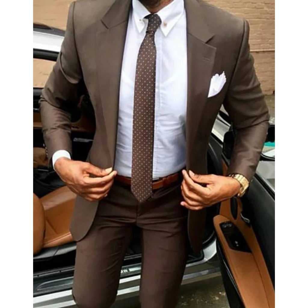 Terno Masculino Marrom Terra Oxford Corte Italiano - Luxuoso-Todas Ocasiões   Cores Exclusivas  (envio Imediato) 2026