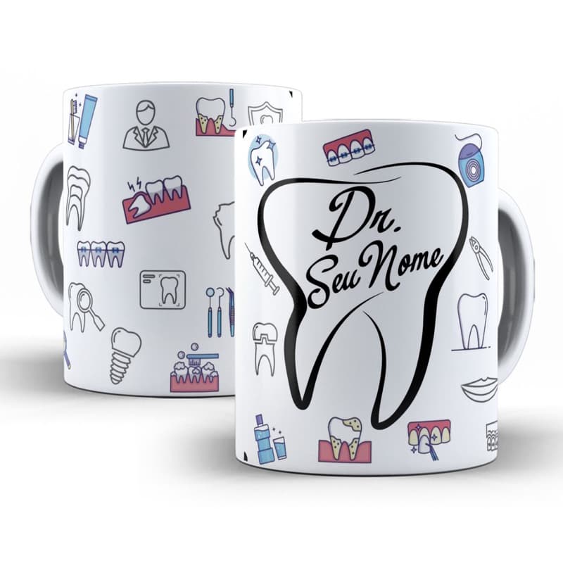 Caneca xícara dentista ortodontia ortodontista dra dr