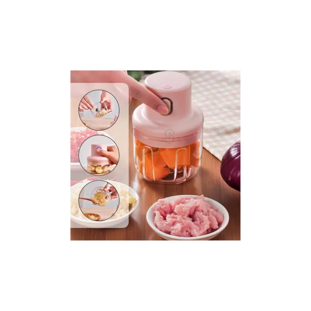 Mini Processador Elétrico Moedor de Carne, Tempero e Legumes