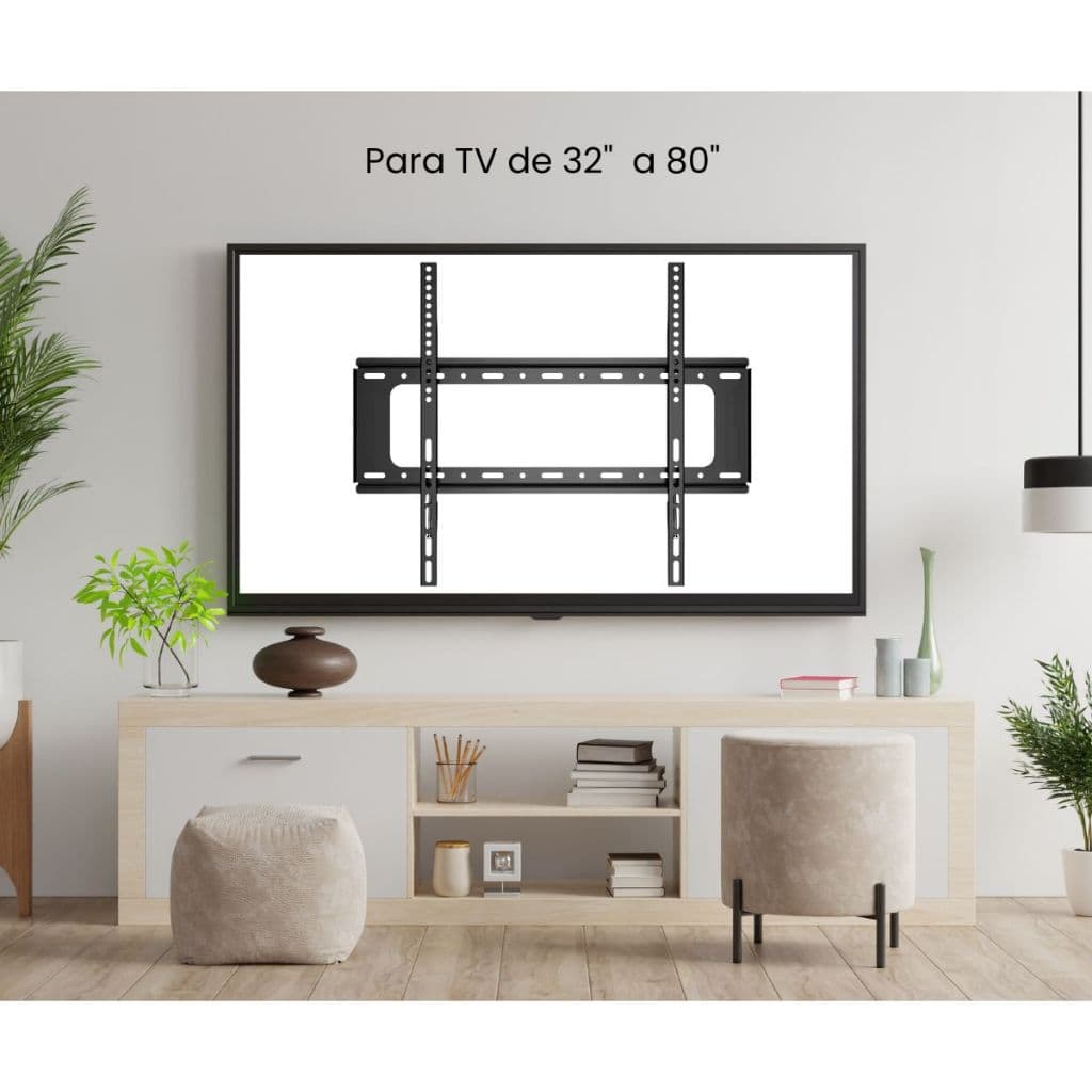 Suporte para TV Smart LG, Samsung, Philips, TLC, AOC de 30" 32" 40" 42" 50" 55" 65" 75" 80" Polegadas Fixo Parede Painel