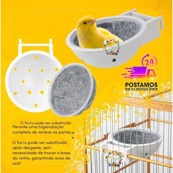 Kit 12 Ninho Vertical Branco Com Carpete Para Canário Belga Reino Pintassilgo Papa Capim Pintassilgo Tizil Passarinho