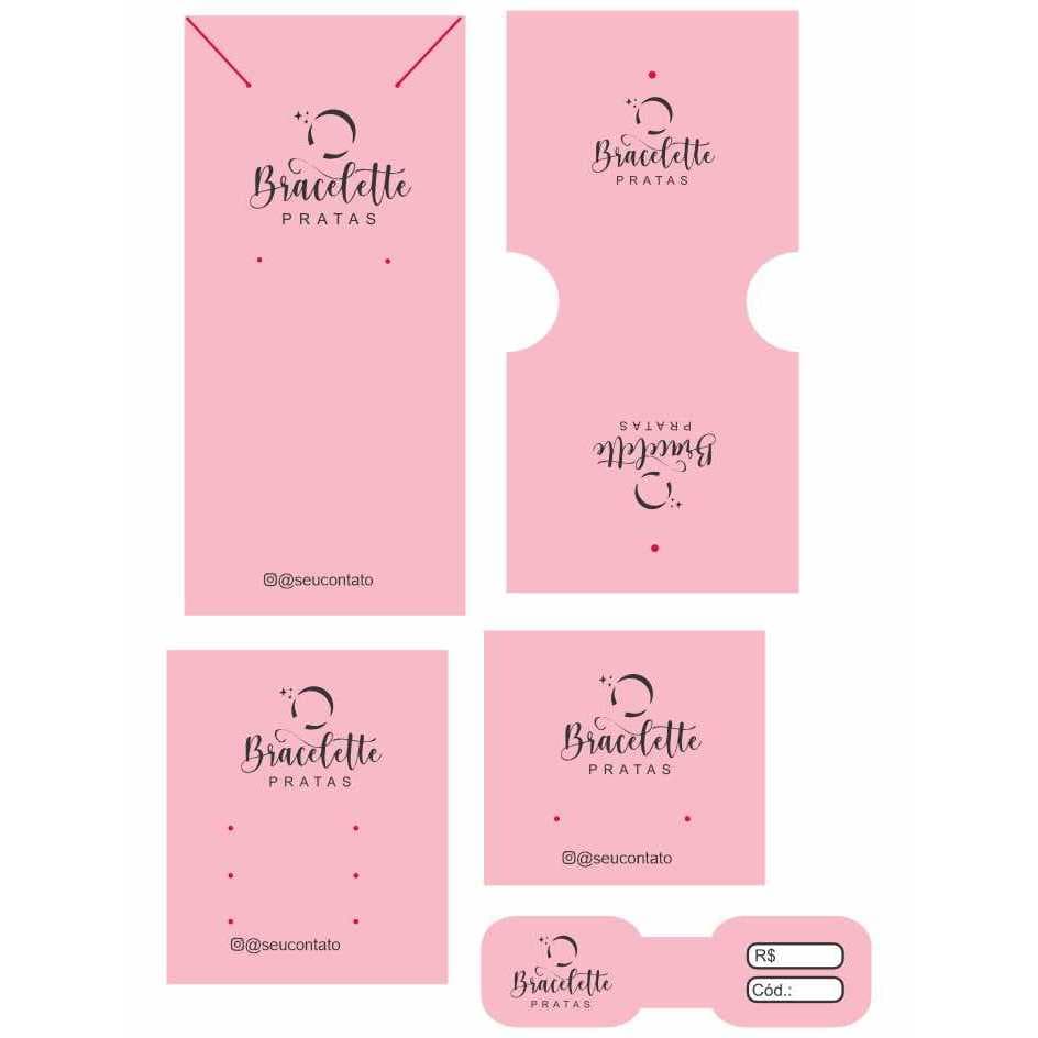 Kit 500 de cartelas / tag personalizadas para joias - bijuterias - semijoias