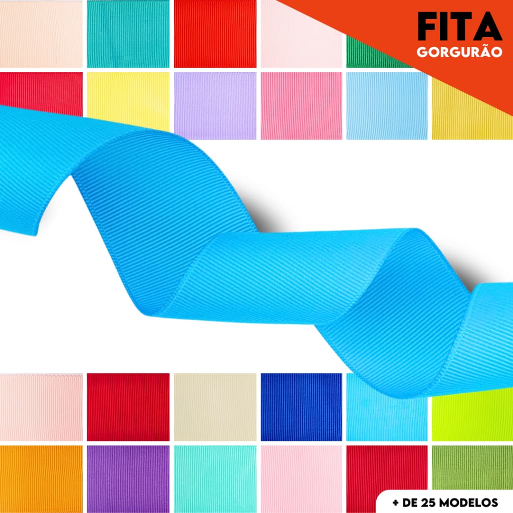 Fita Para Laço De Gorgurão Cores Diversas 38mm - Com 10 Metros - UMK
