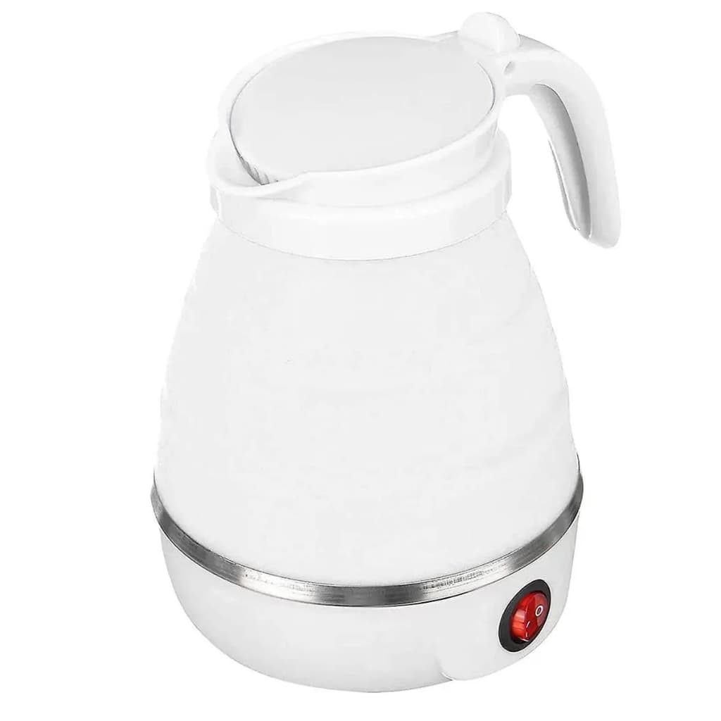 Chaleira Elétrica Dobrável Retrátil Portátil 110V Branca Mini Chaleira Eletrica Pequena 600ml