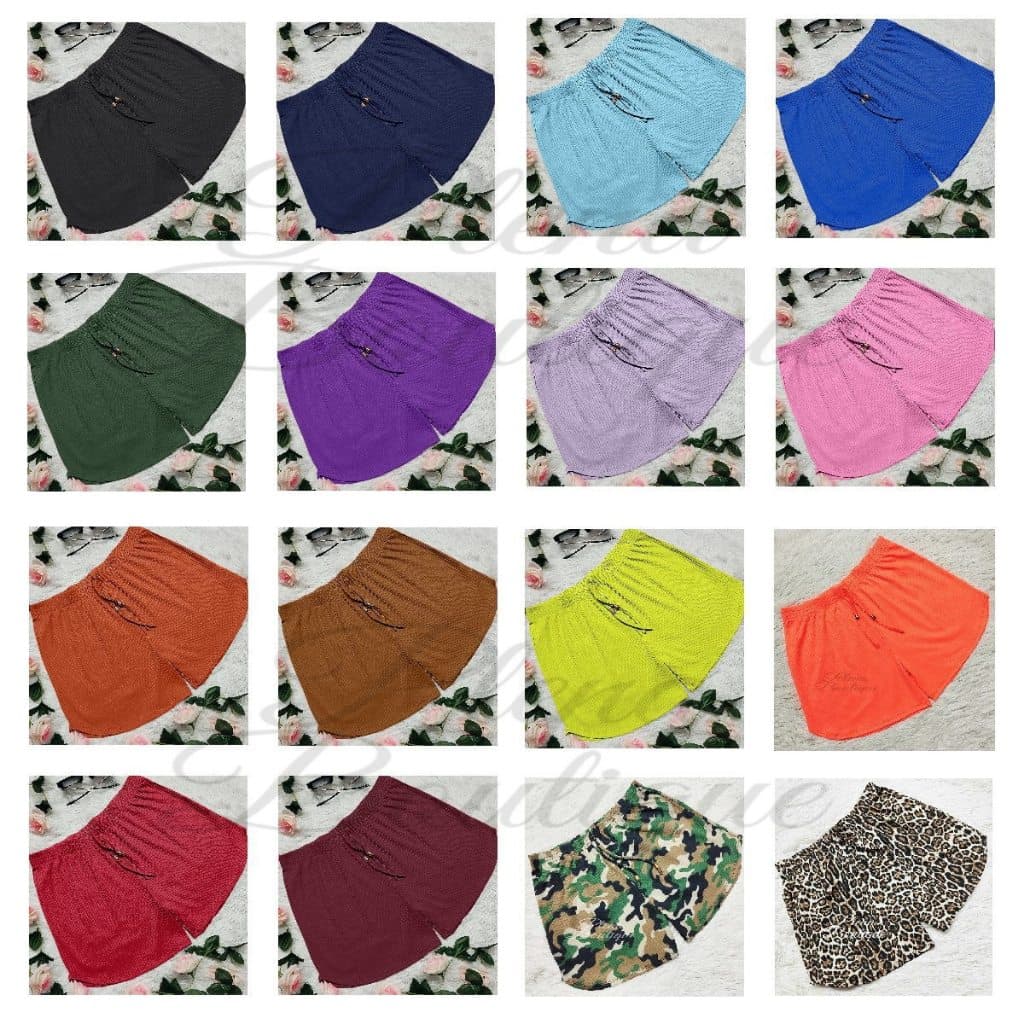 Kit com 5 Shorts Canelado Feminino Várias Cores P ao Exg