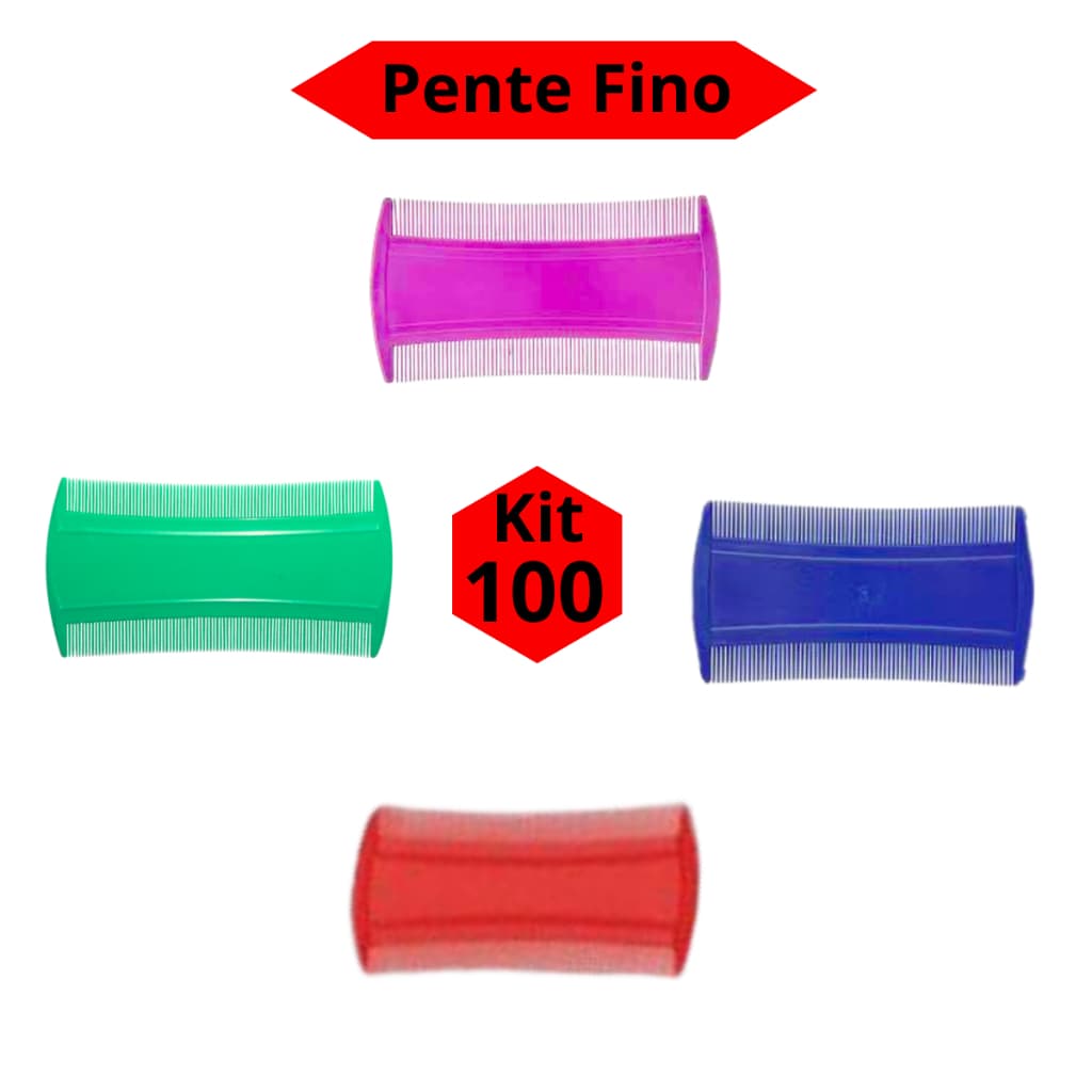 Pente Fino Piolho Kit 100un lêndeas caspa para higiene pessoal cores sortidas ótimo custo beneficio
