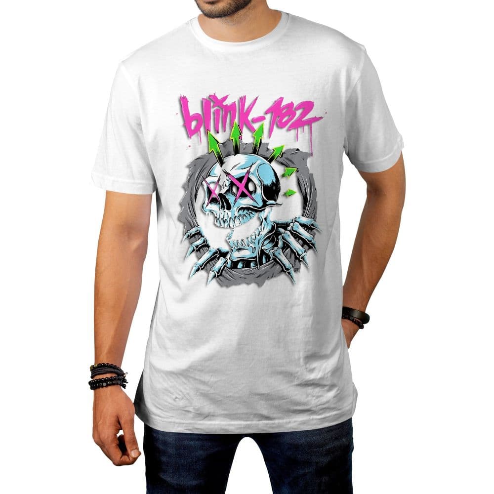 Camiseta Unissex Blink-182 Caveira Pop Punk Rock Adulto Infantil