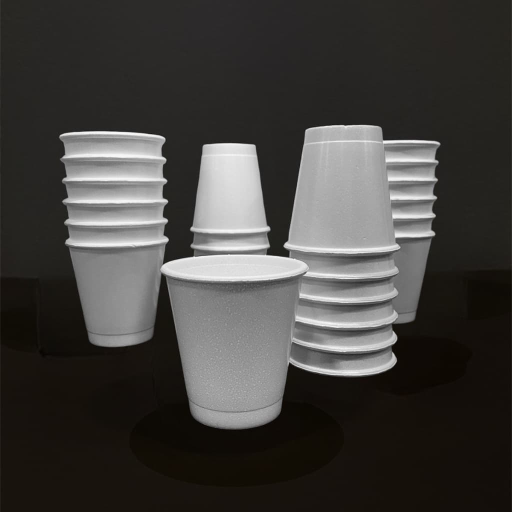 kit copo isopor termico para quente/frio 100ml cor branca