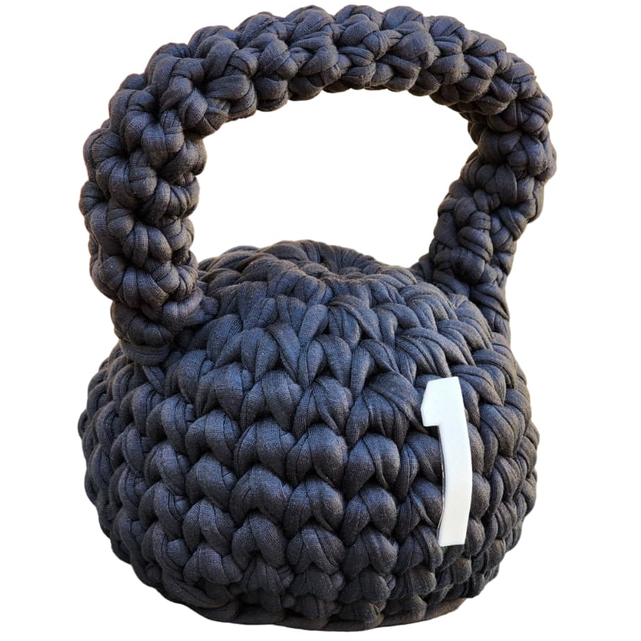 Kettlebel em fio de malha | Peso de porta | Academia | Decoração | Crochê
