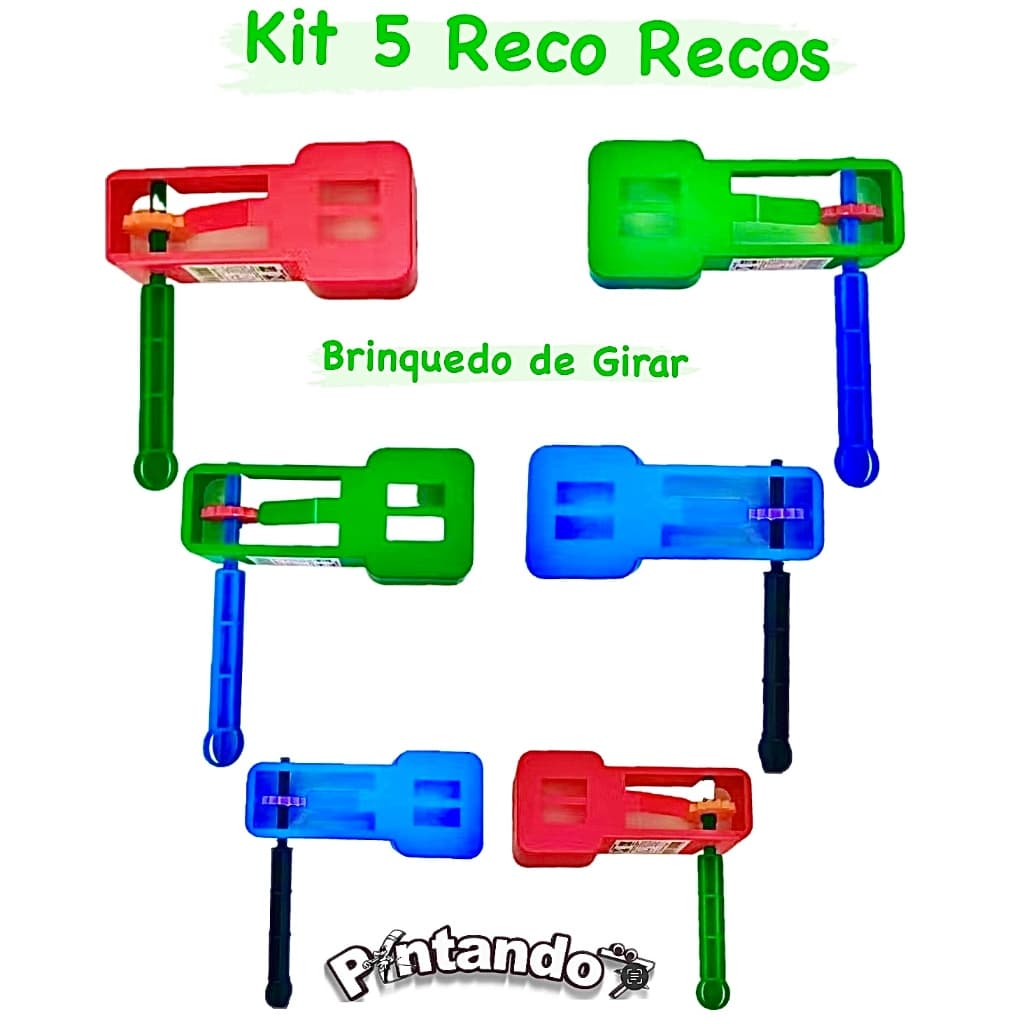 Kit 5 Reco Recos Instrumento Musical Brinnquedo Infantil Lembrancinha