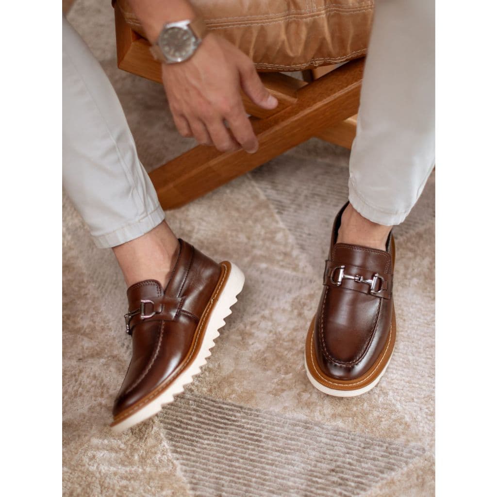 Mocassim Masculino Tratorado Bridão Dublin Conforto Elegância Sapato Casual Social Moderno Festa Dia dos Pais