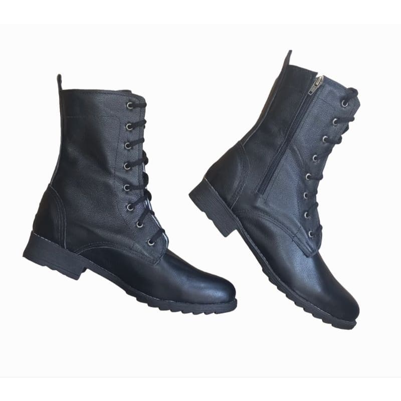 Coturno Feminino de Couro Legítimo Cano Médio Macio e Conforto