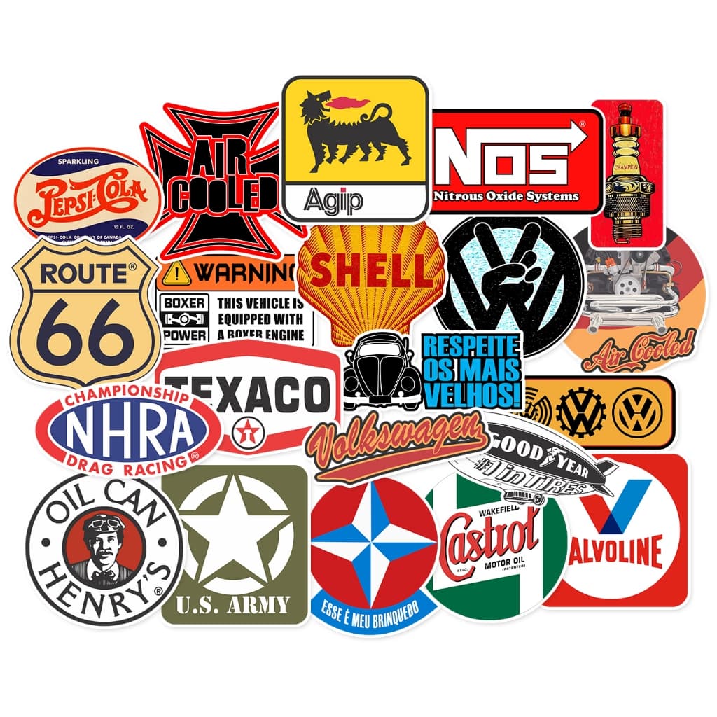 Adesivos Vintage Retrô Carro Antigo Moto Garrafa 21 Unidades