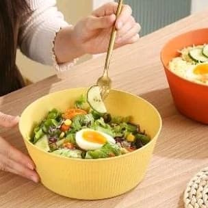 2 Saladeira tigelas Bowl cumbuca de plástico fibra Bambu