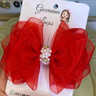 Laço Milena na Organza /  Laço de Cabelo Infantil/  Laço para Casamento