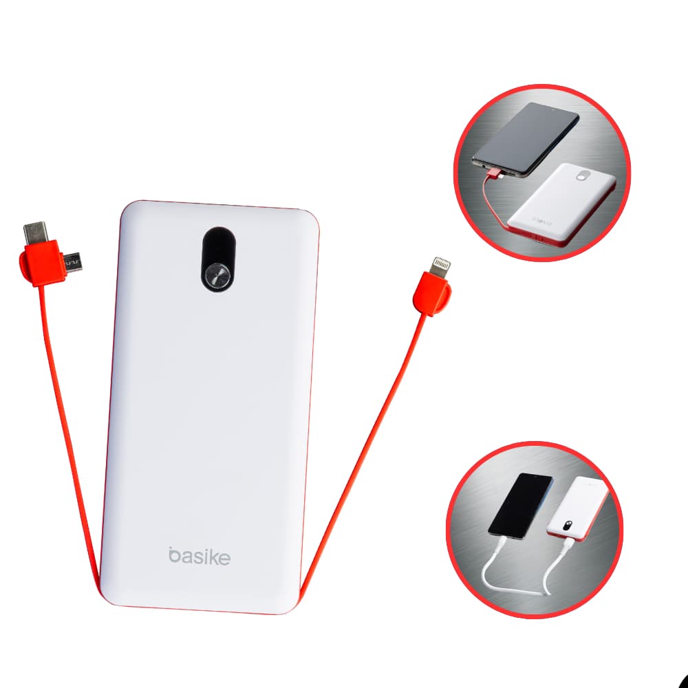 Carregador Portátil Bateria Basike Power Bank 10.000mah V8 Tipo C Lightning