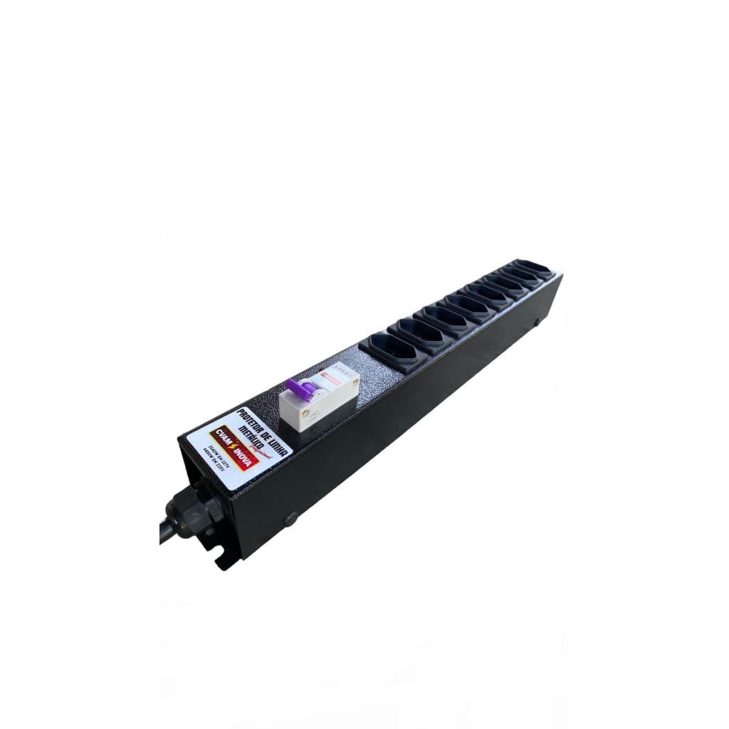 Filtro de linha extensao regua energia 20a 8 tomadas 1m com disjuntor protetor profissional cvam